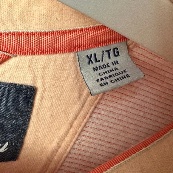 Tommy Bahama Relax Mens Red Waffle Knit Quarter Button Pullover Sweatshirt XL - Picture 9 of 9